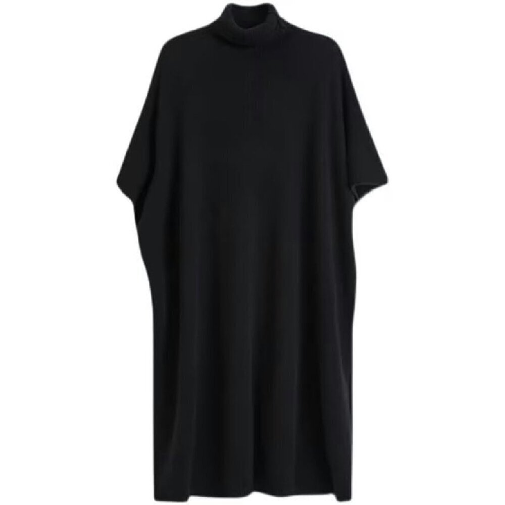 Cashmere Wool Knit Poncho Shawl High Neck Cape Sweater Warm Fashion